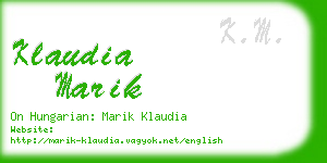 klaudia marik business card